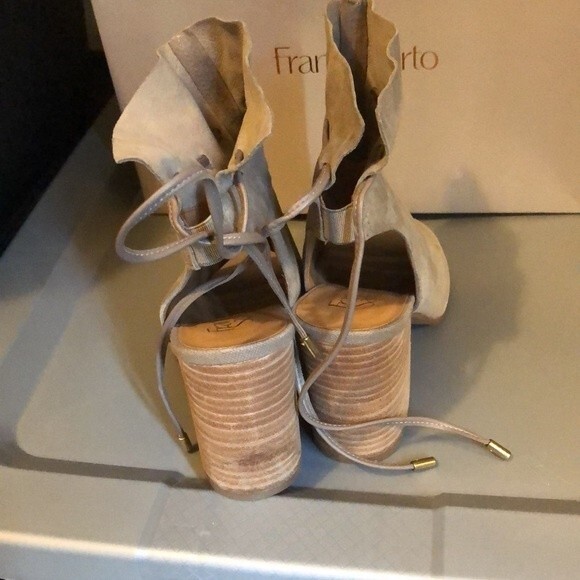 Franco sarto size 7.5 Fenwick peep toe stacked heel - Picture 3 of 11